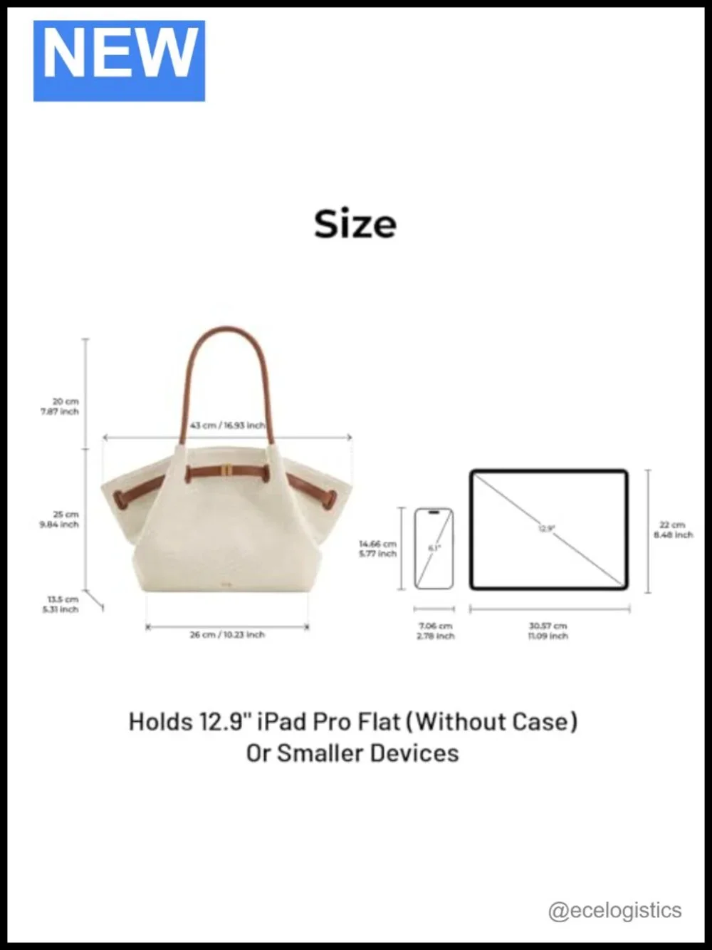 Canvas Medium Tote Bag with Magnetic Snap, Hand & Shoulder Carry